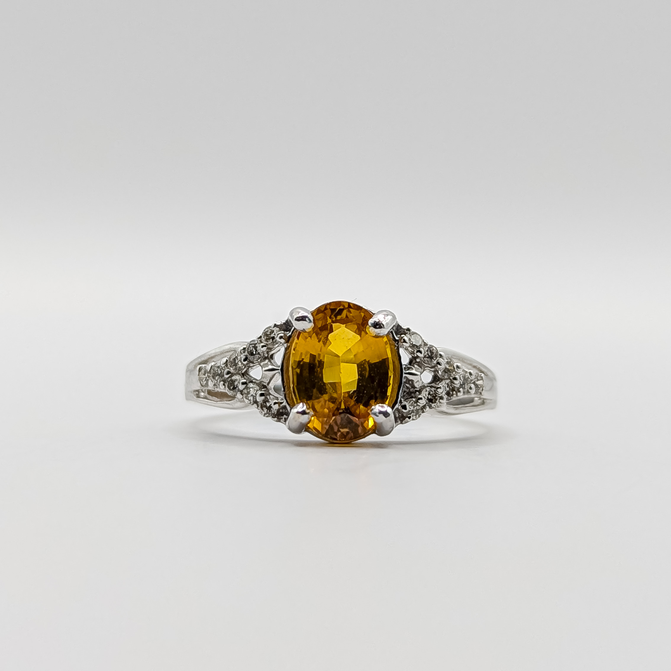 Yellow Sapphire Diamond Ring