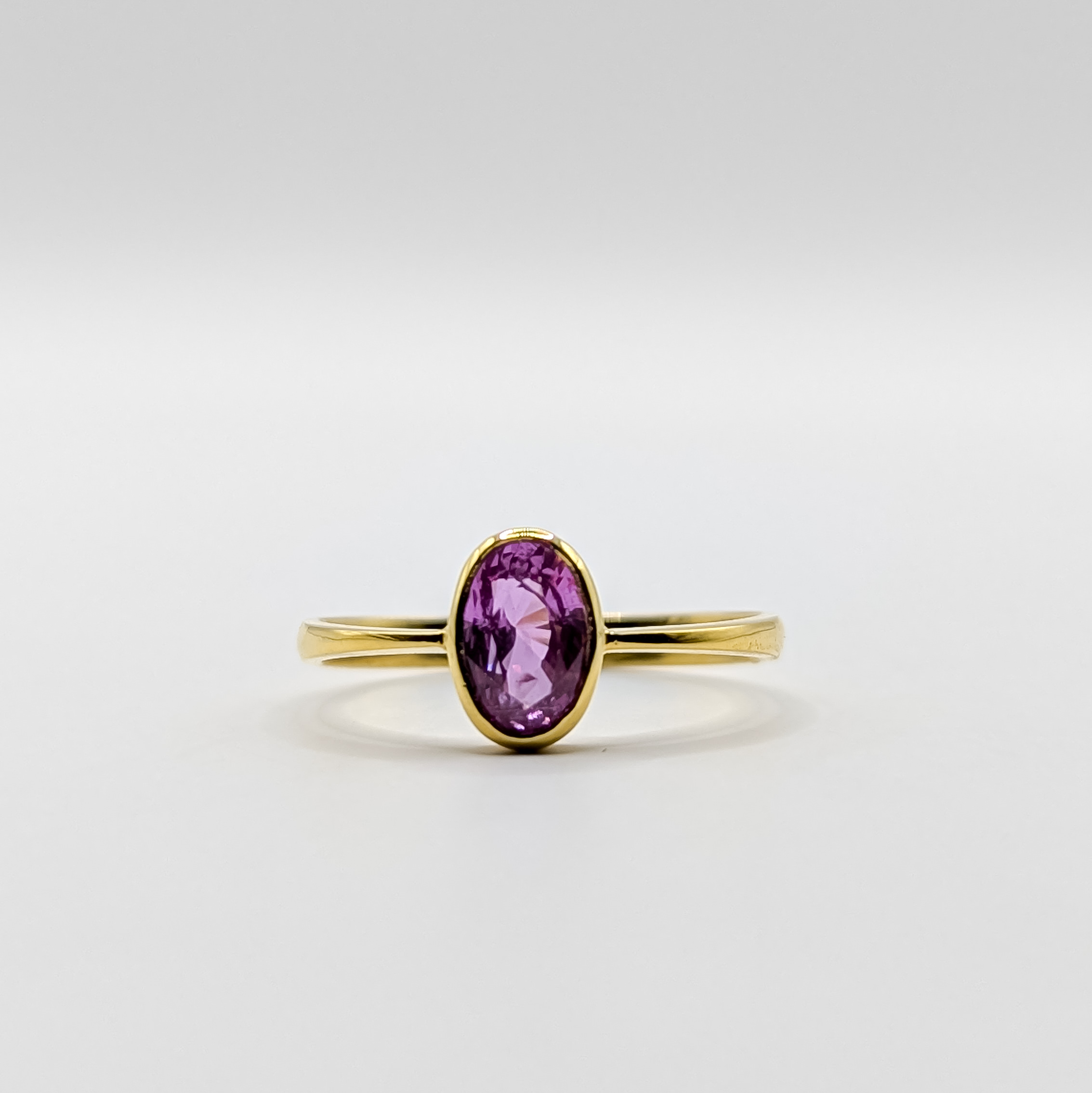 Pink Sapphire Yellow Gold Ring