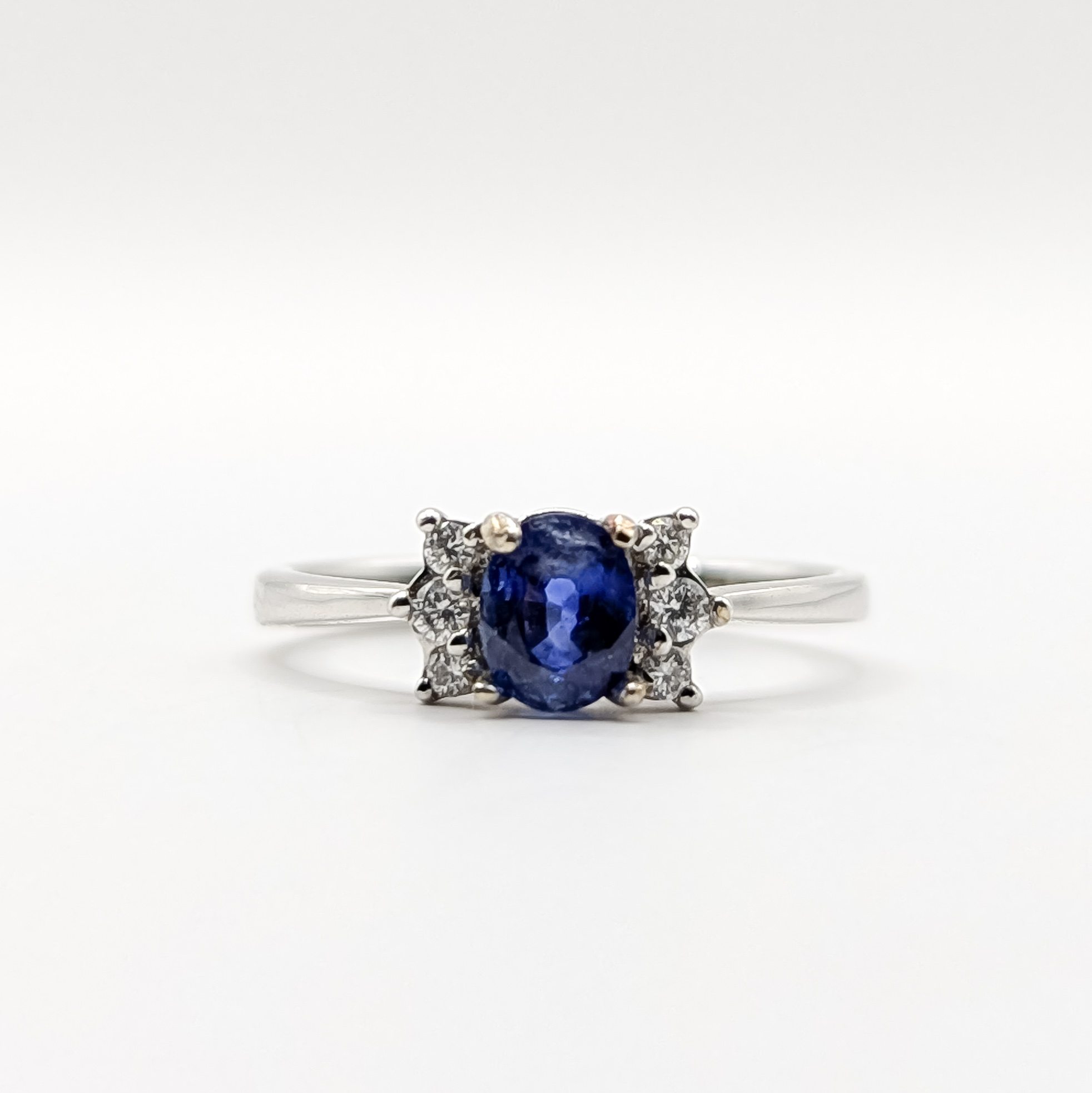 Blue Sapphire White Gold Ring