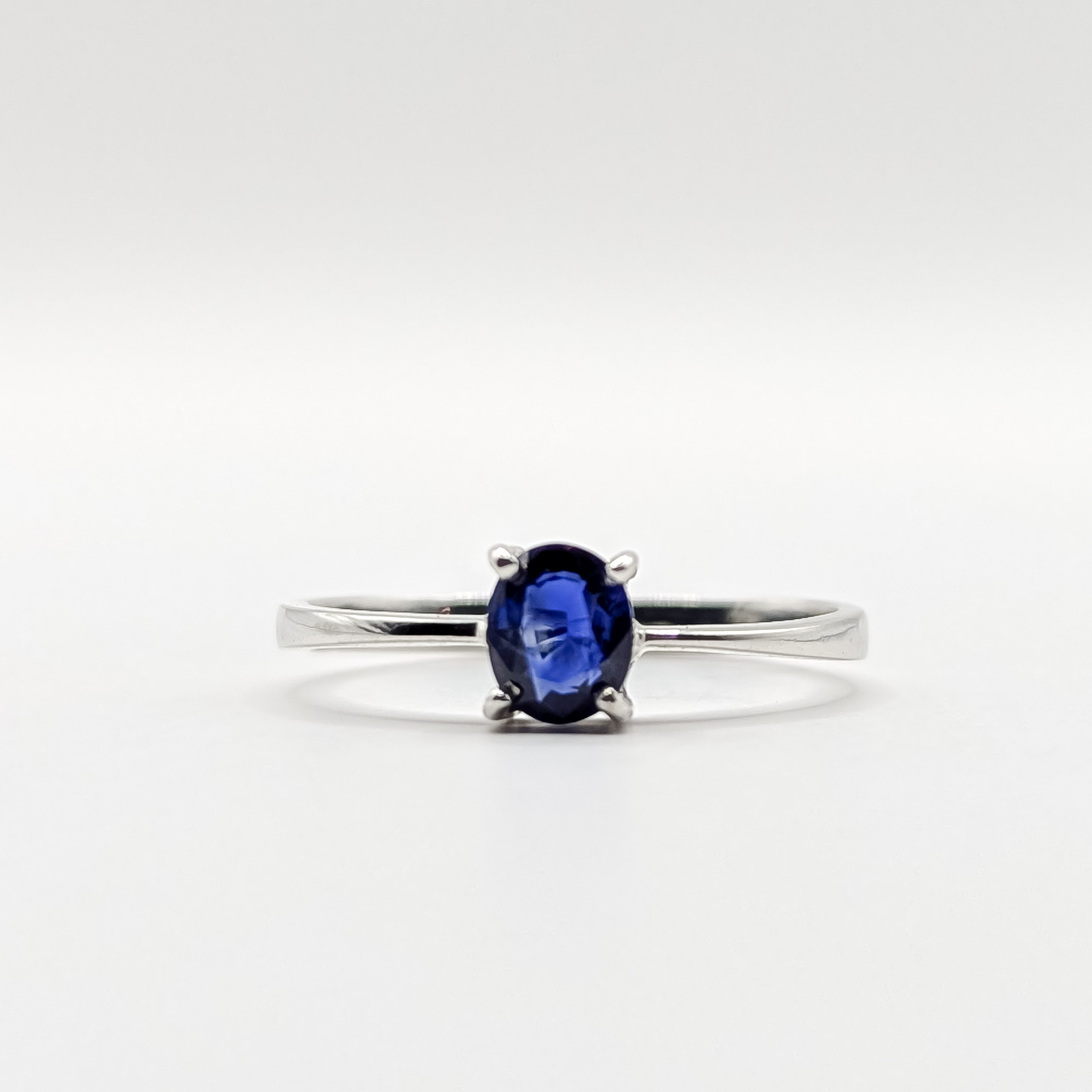 Blue Sapphire White Gold Ring