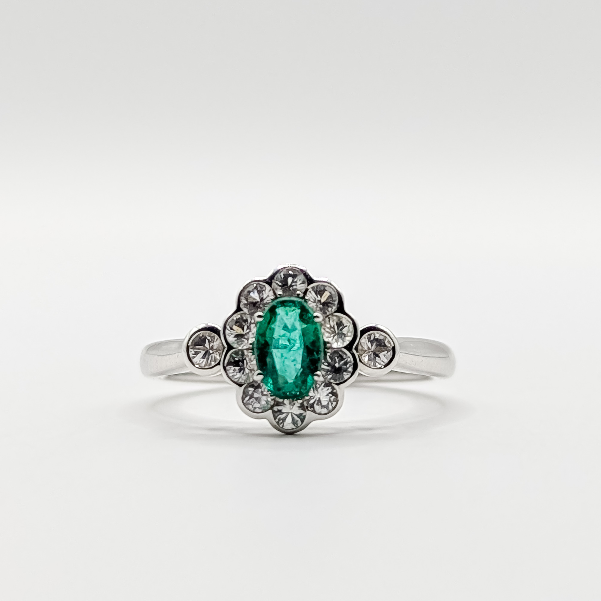 Emerald White Gold Ring