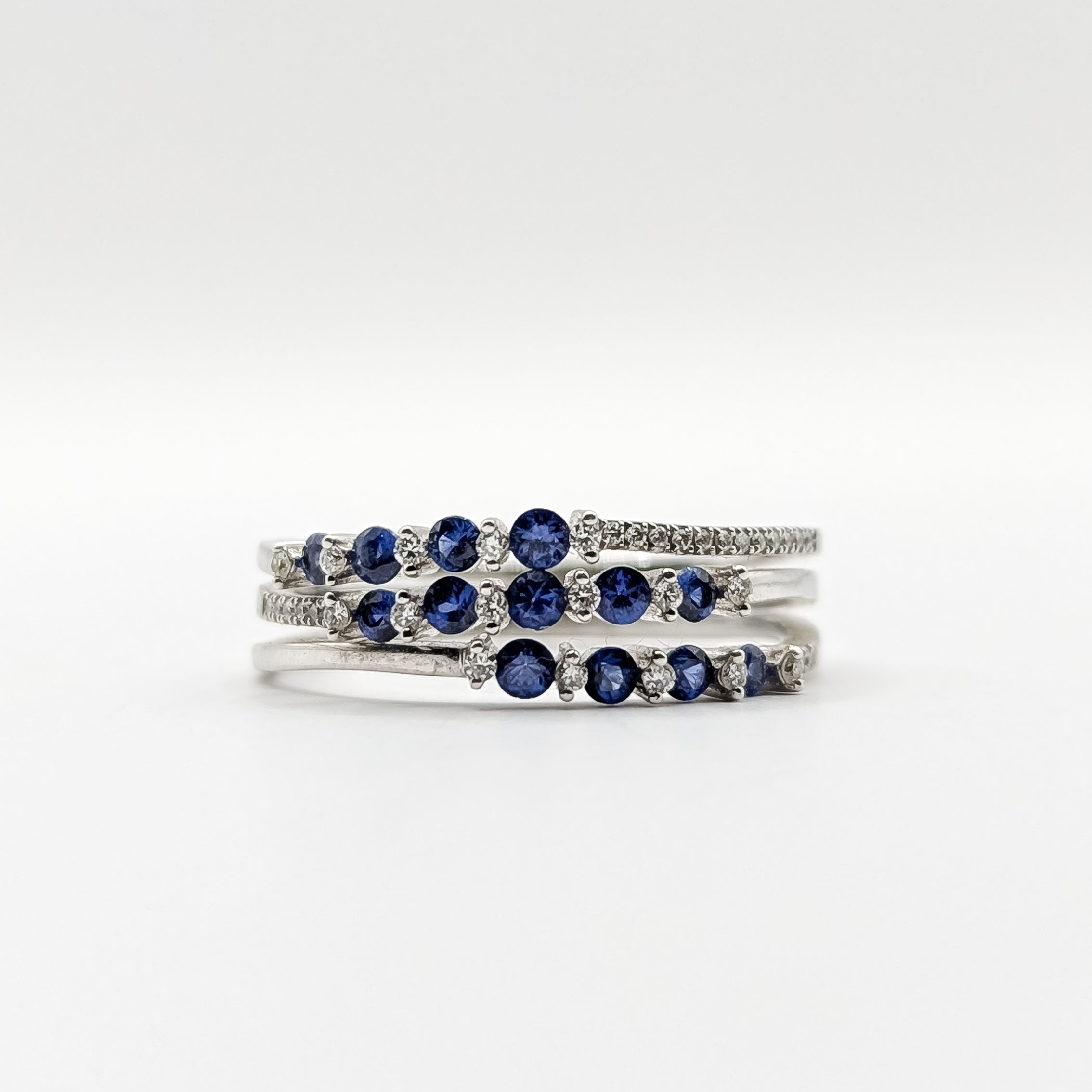 Blue Sapphire White Gold Ring