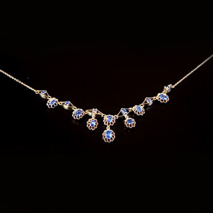 Blue Sapphire silver neckless