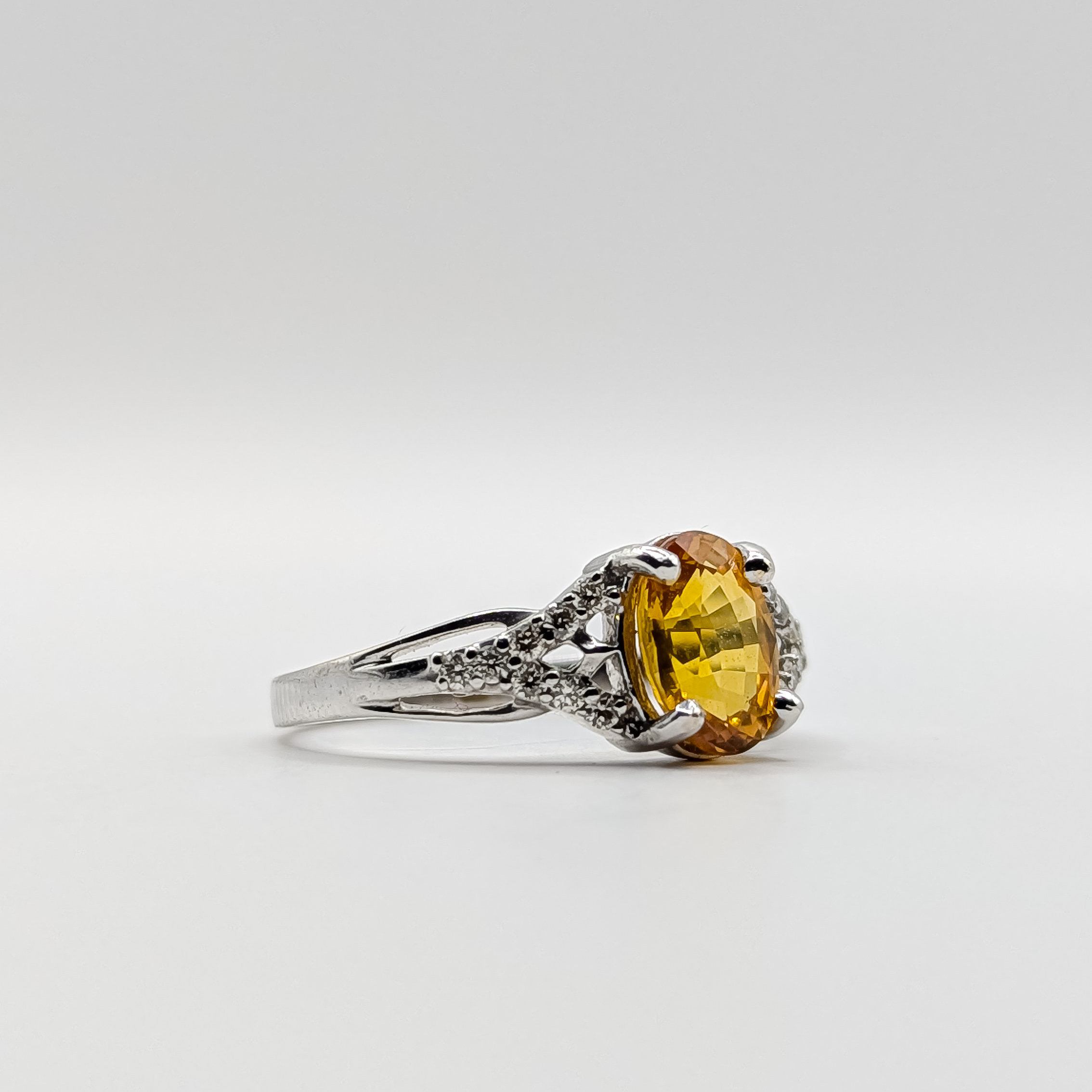 Yellow Sapphire Diamond Ring