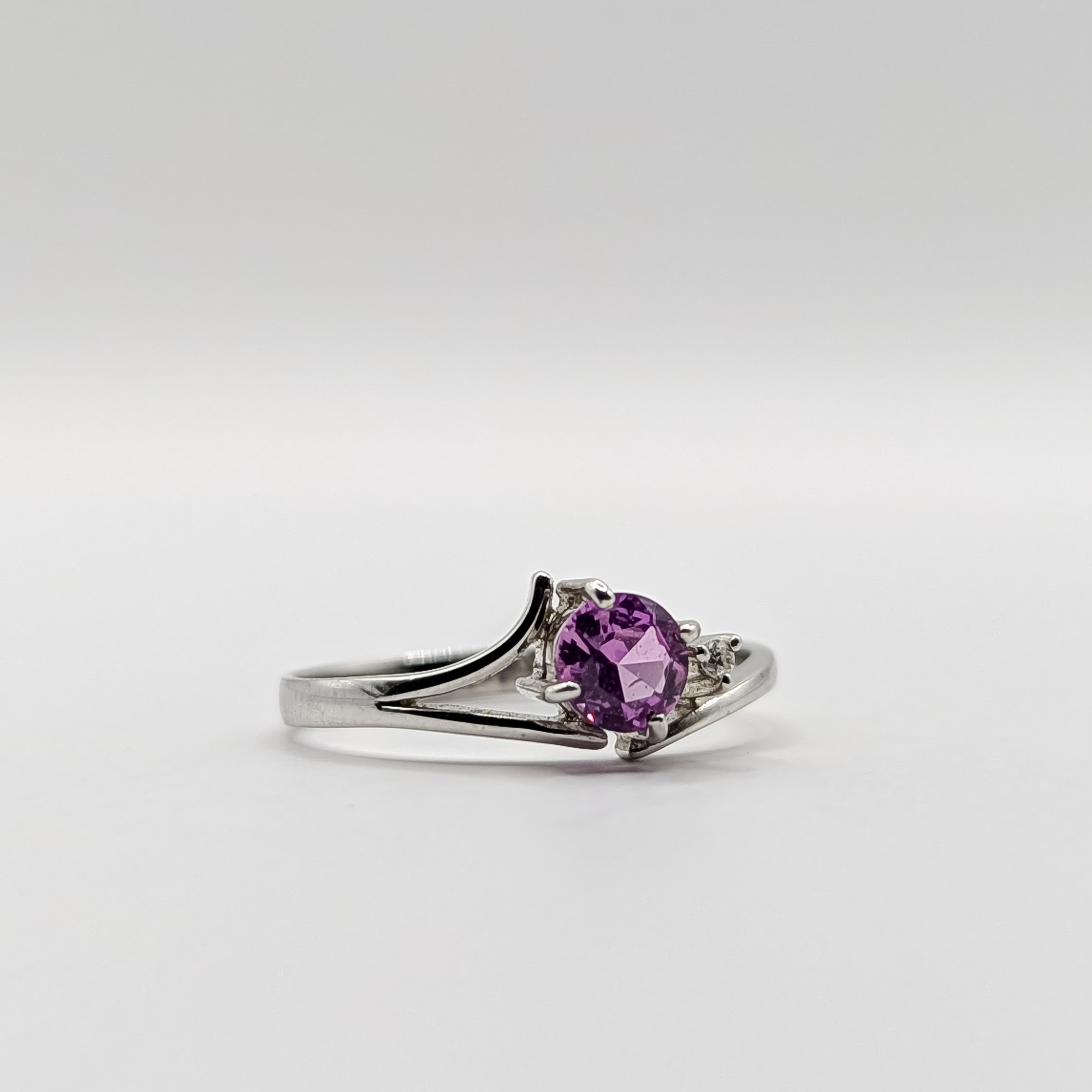 Pink Sapphire Diamond Ring