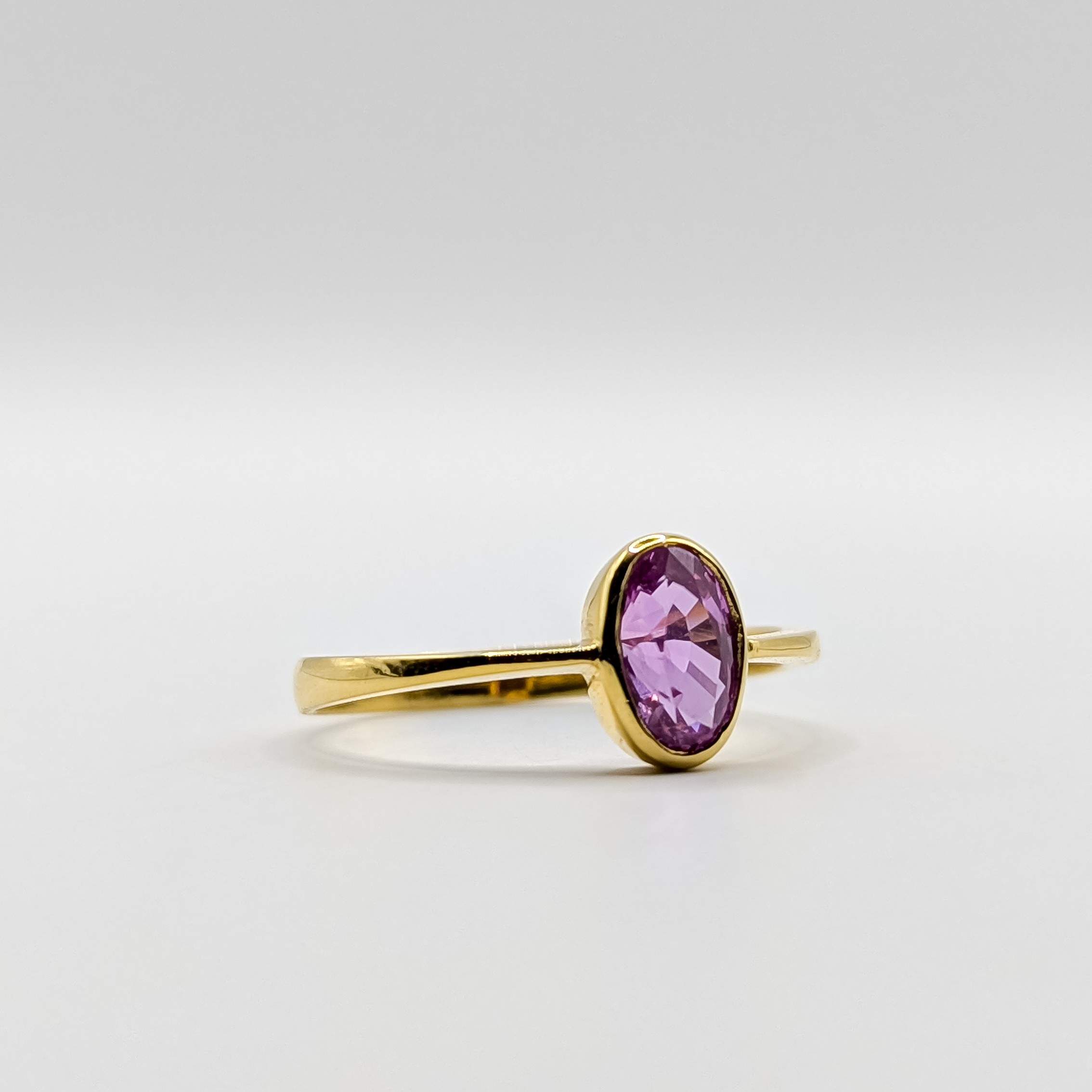 Pink Sapphire Yellow Gold Ring