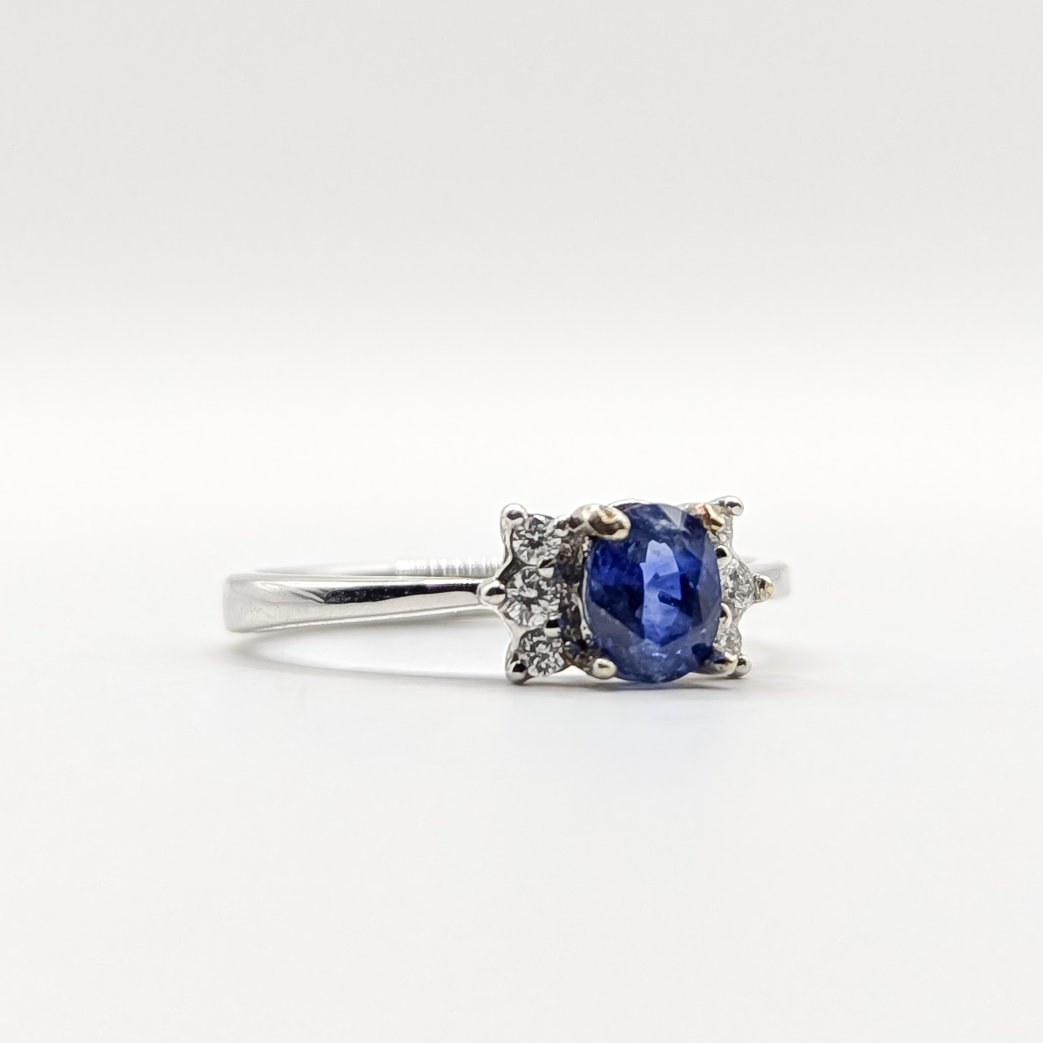 Blue Sapphire White Gold Ring