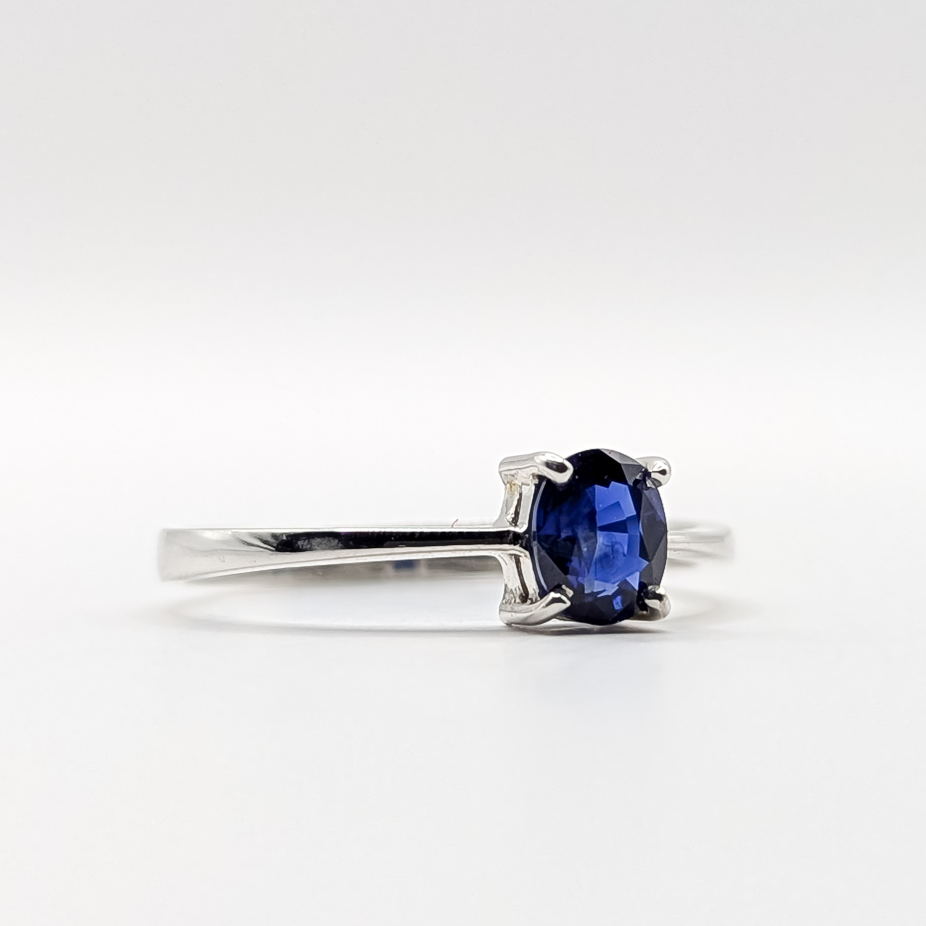 Blue Sapphire White Gold Ring