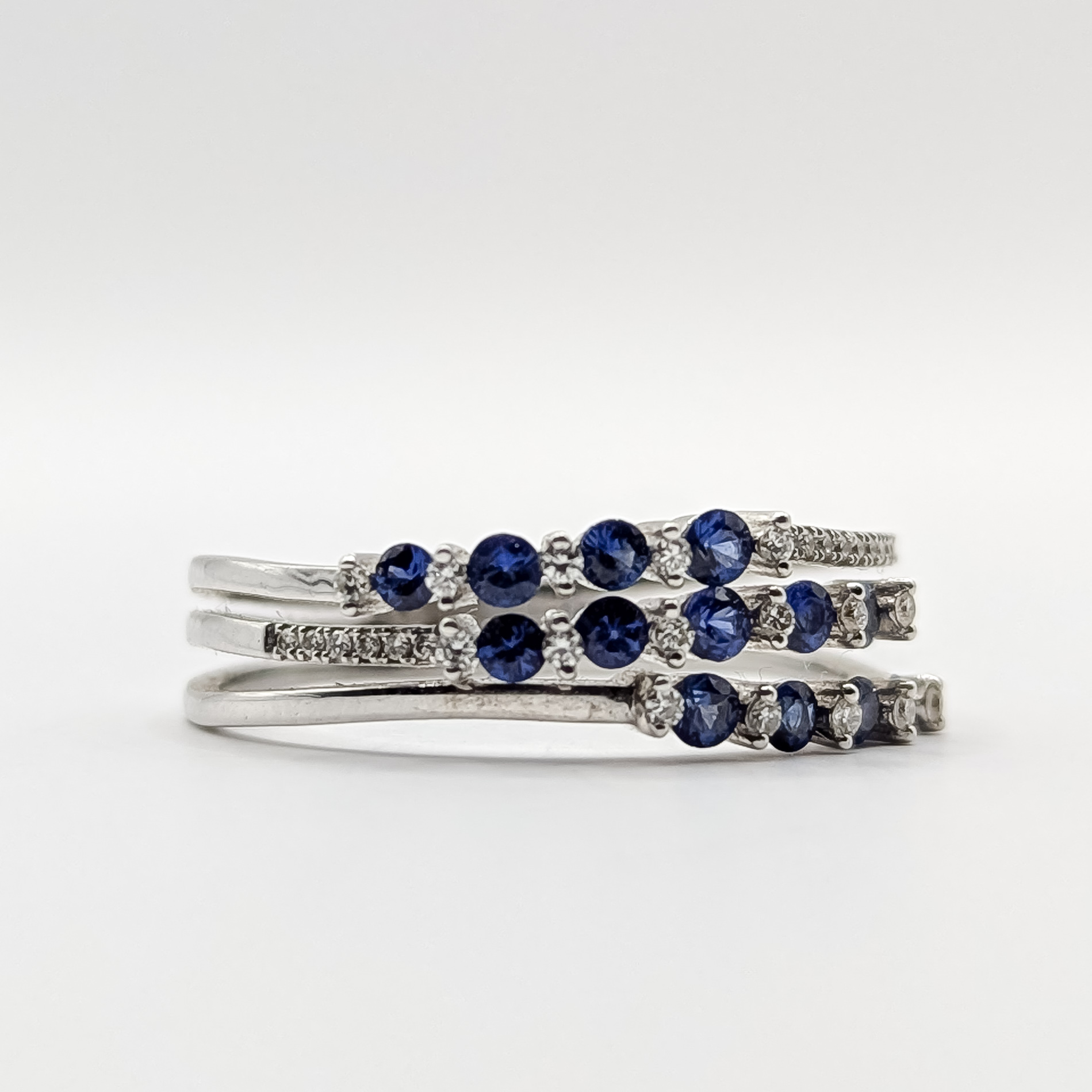 Blue Sapphire White Gold Ring